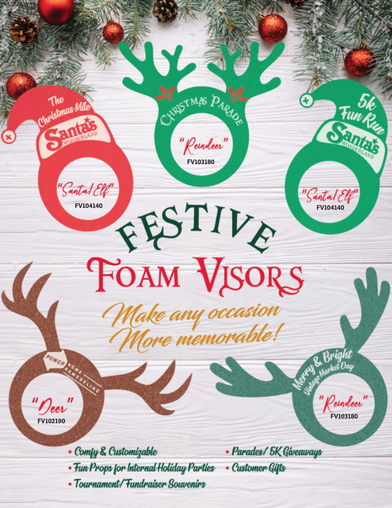 Pepco holiday festive foam visors ZOOMcustom 2019